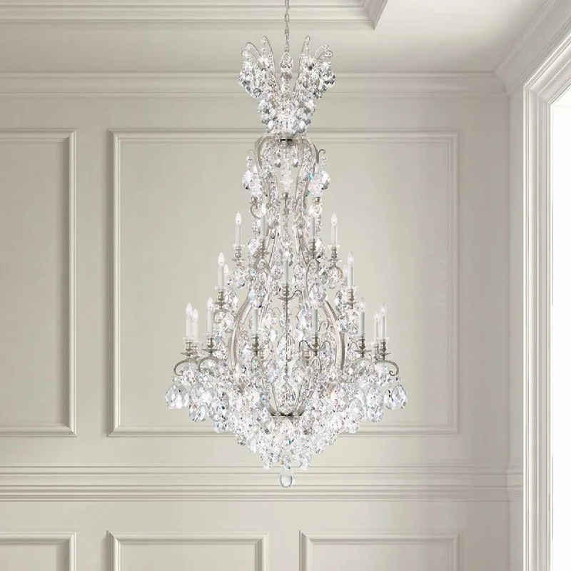 Industrial Lighting for Pharmaceutical ManufacturingRenaissance 24 Light Black Chandelier with Heritage Crystal
