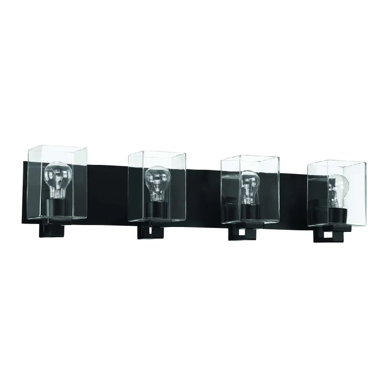 Industrial Lighting for Woodworking FactoriesMcClane 4 Light Vanity in Flat Black