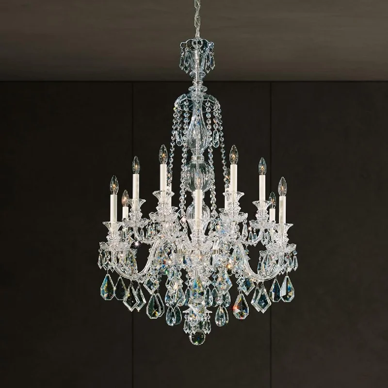 Industrial Pendant Lighting for Machine ShopsHamilton 12 Light Jet Black Chandelier with Jet Black Heritage Crystals Industrial Pendant Lighting for Machine ShopsHamilton 12 Light Jet Black Chandelier with Jet Black Heritage Crystals