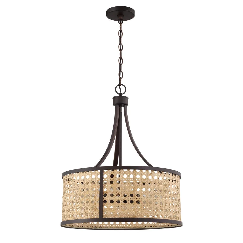 Industrial Wall - Mounted Lighting for Workshop WallsMalaya 6 Light Pendant in Aged Bronze Brushed
