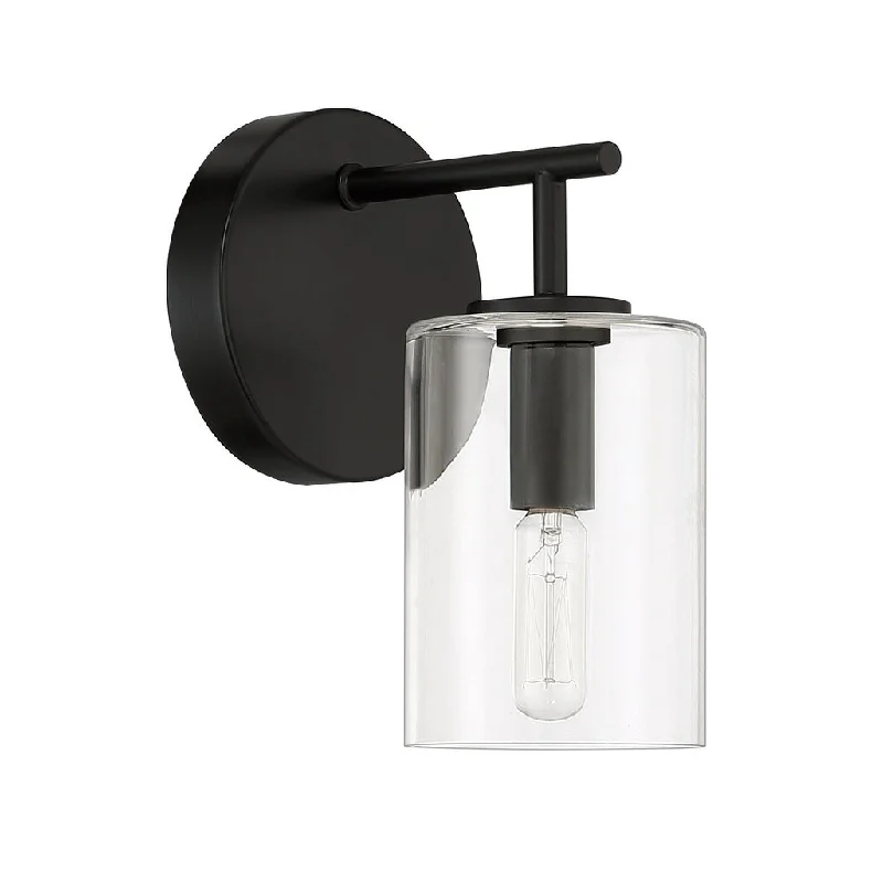 Industrial Lighting for Textile MillsHailie 1 Light Wall Sconce in Flat Black