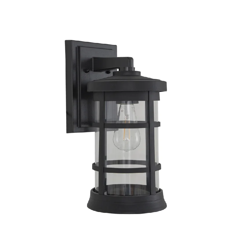 Industrial Flood Lighting for Outdoor Loading DocksResilience Large Outdoor Lantern in Textured Black, Clear Lens Industrial Flood Lighting for Outdoor Loading DocksResilience Large Outdoor Lantern in Textured Black, Clear Lens