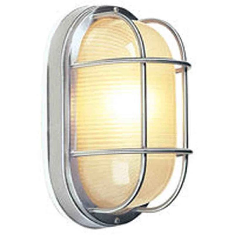 Industrial Area Lighting for Large Open SpacesOval Bulkhead 1 Light Large Flush/Wall Mount in Stainless Steel Industrial Area Lighting for Large Open SpacesOval Bulkhead 1 Light Large Flush/Wall Mount in Stainless Steel