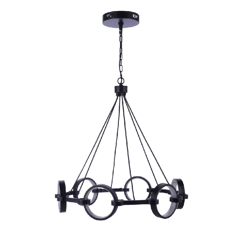 Corrosion - Resistant Industrial Lighting for Coastal FactoriesContext 6 Light LED Chandelier in Flat Black Corrosion - Resistant Industrial Lighting for Coastal FactoriesContext 6 Light LED Chandelier in Flat Black