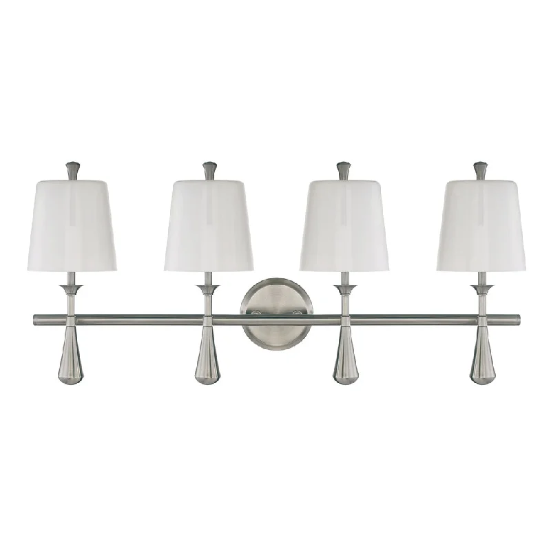 Industrial Pendant Lighting for Machine ShopsPalmer 4 Light Vanity in Brushed Polished Nickel Industrial Pendant Lighting for Machine ShopsPalmer 4 Light Vanity in Brushed Polished Nickel