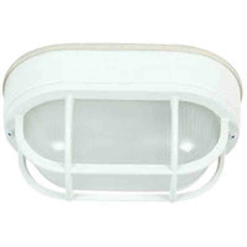Industrial Lighting for Furniture FactoriesOval Bulkhead 1 Light Small Flush/Wall Mount in Textured White Industrial Lighting for Furniture FactoriesOval Bulkhead 1 Light Small Flush/Wall Mount in Textured White