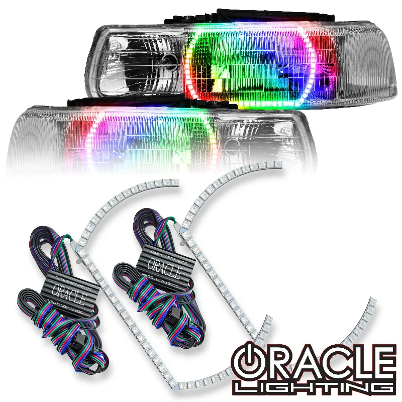 Track lighting with adjustable armsTrack lighting with a brushed nickel finish2000-2006 Chevy Tahoe ORACLE LED Halo Kit