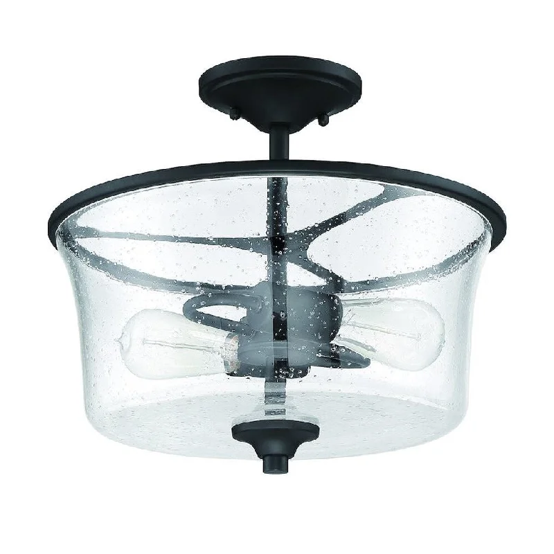 Industrial Lighting for Metal Fabrication ShopsGwyneth 2 Light Convertible Semi Flush in Flat Black Industrial Lighting for Metal Fabrication ShopsGwyneth 2 Light Convertible Semi Flush in Flat Black