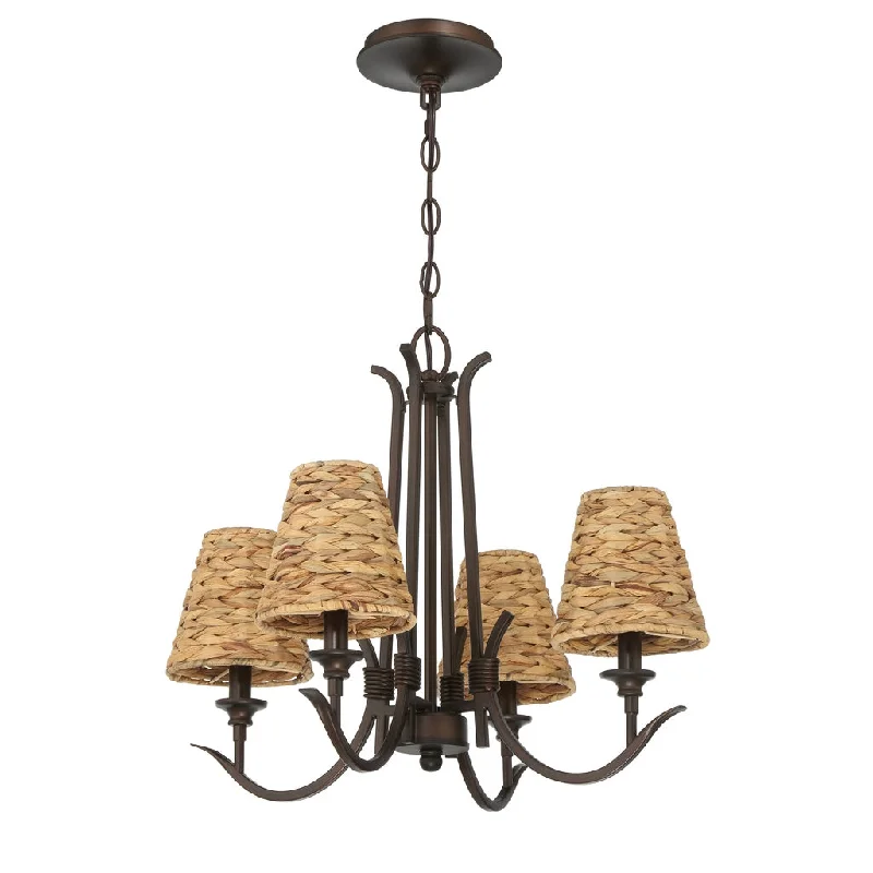 Industrial Ceiling - Mounted Lighting for Assembly PlantsKokomo 4 Light Chandelier in Aged Bronze Brushed Industrial Ceiling - Mounted Lighting for Assembly PlantsKokomo 4 Light Chandelier in Aged Bronze Brushed