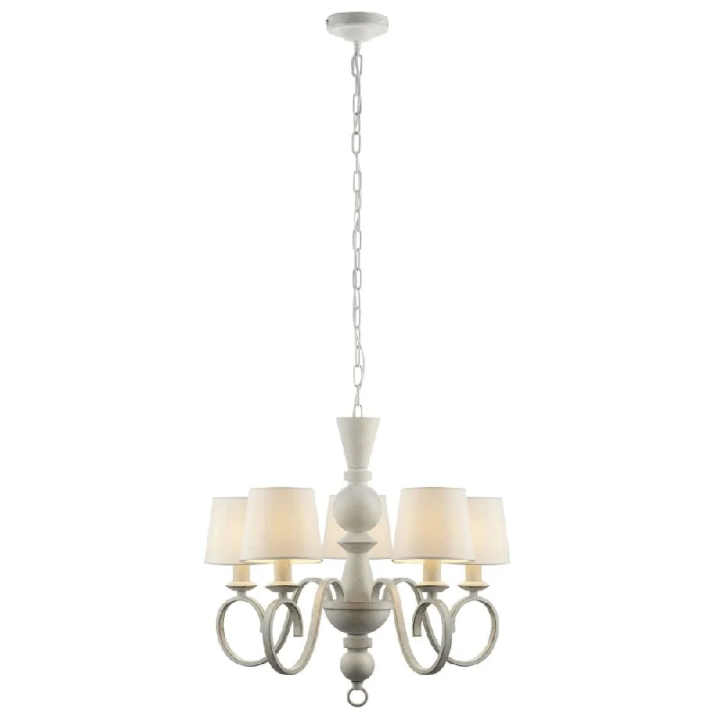 Track lighting for task lighting in workshopsWireless track lighting for easy installationGeorgian 5Lt Multi-Arm Pendant - Distressed White Track lighting for task lighting in workshopsWireless track lighting for easy installationGeorgian 5Lt Multi-Arm Pendant - Distressed White