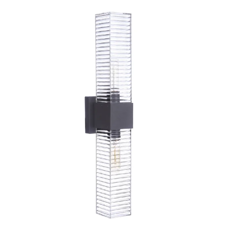 Industrial Lighting for Metal Fabrication ShopsRidge 24" 2 Light Outdoor Wall Sconce in Midnight Industrial Lighting for Metal Fabrication ShopsRidge 24" 2 Light Outdoor Wall Sconce in Midnight