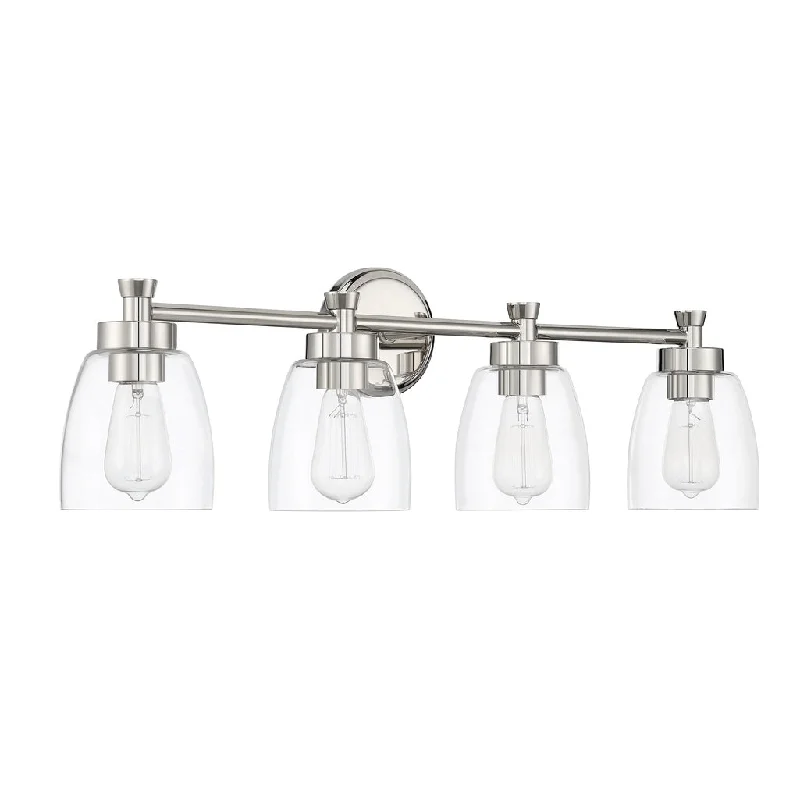 Industrial Ceiling - Mounted Lighting for Assembly PlantsHenning 4 Light Vanity in Polished Nickel
