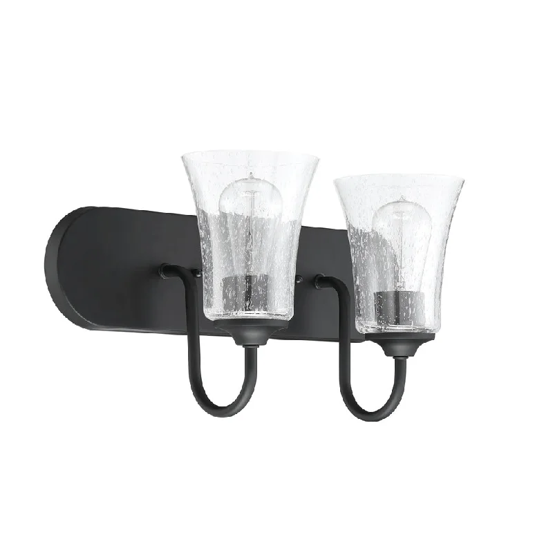 Industrial Wall - Mounted Lighting for Workshop WallsGwyneth 2 Light Vanity in Flat Black Industrial Wall - Mounted Lighting for Workshop WallsGwyneth 2 Light Vanity in Flat Black