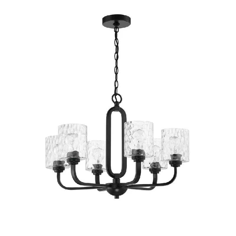 Industrial Lighting for Metal Fabrication ShopsCollins 6 Light Chandelier in Flat Black