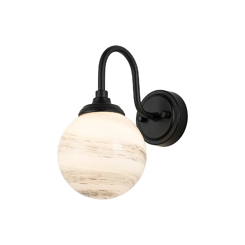 Satin Black/Grey/White Round Marble Effect Glass