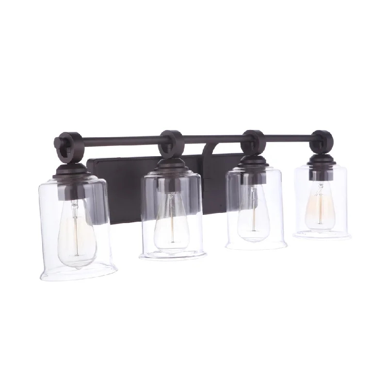 Industrial Ceiling - Mounted Lighting for Assembly PlantsRomero 4 Light Vanity in Espresso Industrial Ceiling - Mounted Lighting for Assembly PlantsRomero 4 Light Vanity in Espresso