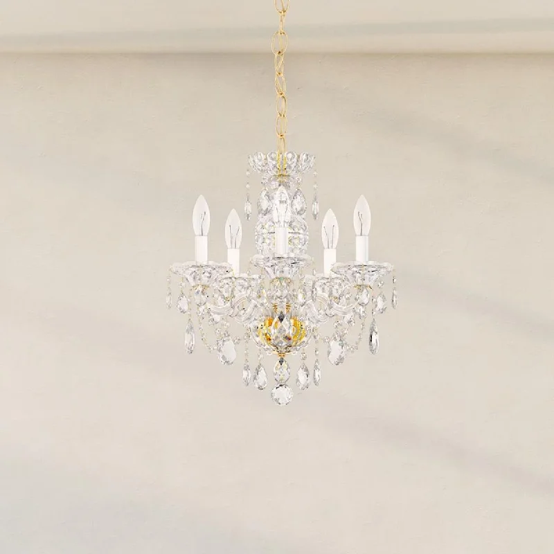 Industrial Lighting for Automotive Manufacturing PlantsSterling 5 Light Gold Chandelier with Clear Heritage Crystals Industrial Lighting for Automotive Manufacturing PlantsSterling 5 Light Gold Chandelier with Clear Heritage Crystals