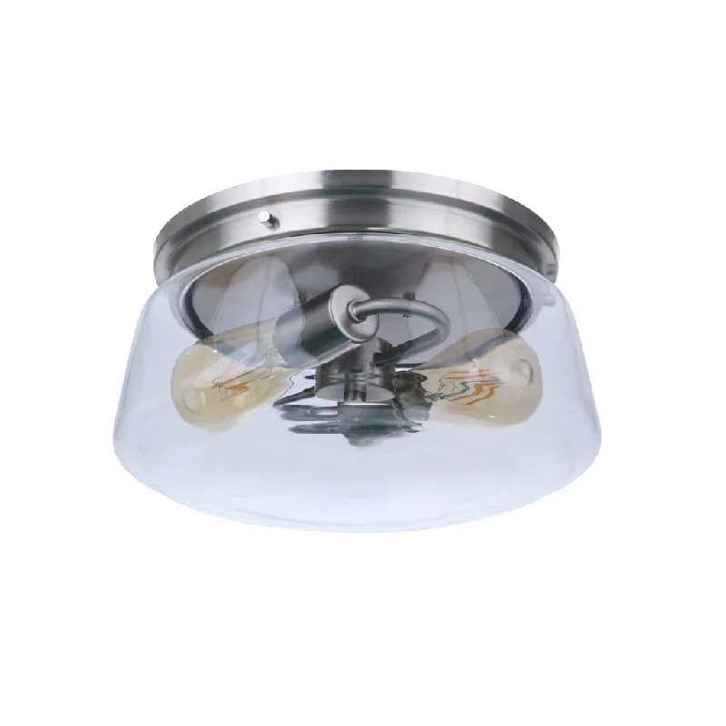 Industrial Lighting for Printing Press FacilitiesLaclede 2 Light Outdoor Flushmount in Satin Aluminum Industrial Lighting for Printing Press FacilitiesLaclede 2 Light Outdoor Flushmount in Satin Aluminum