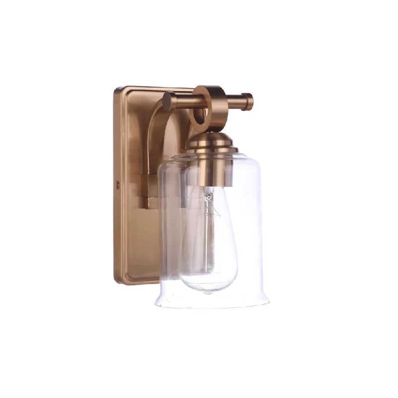 Industrial Lighting for Automotive Manufacturing PlantsRomero 1 Light Wall Sconce in Satin Brass Industrial Lighting for Automotive Manufacturing PlantsRomero 1 Light Wall Sconce in Satin Brass