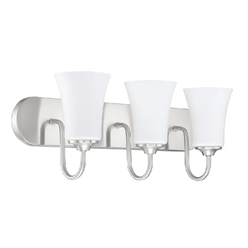 Industrial Lighting for Furniture FactoriesGwyneth 3 Light Vanity in Brushed Polished Nickel (White Glass) Industrial Lighting for Furniture FactoriesGwyneth 3 Light Vanity in Brushed Polished Nickel (White Glass)