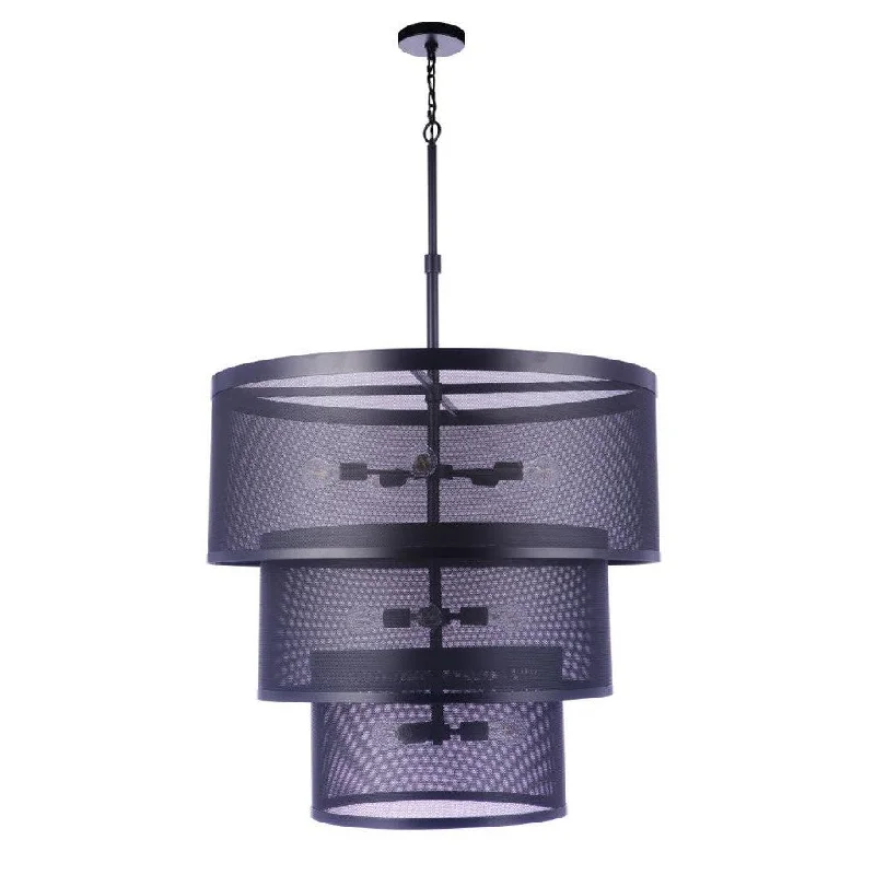 Industrial Lighting for Food Processing FactoriesMesh 12 Light Pendant in Flat Black Industrial Lighting for Food Processing FactoriesMesh 12 Light Pendant in Flat Black