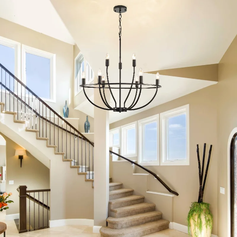 Large Chandeliers for Grand Halls and FoyersLarge Chandeliers for Grand Halls and Foyers9 - Light Dimmable Wagon Wheel Chandelier - N/A Large Chandeliers for Grand Halls and FoyersLarge Chandeliers for Grand Halls and Foyers9 - Light Dimmable Wagon Wheel Chandelier - N/A