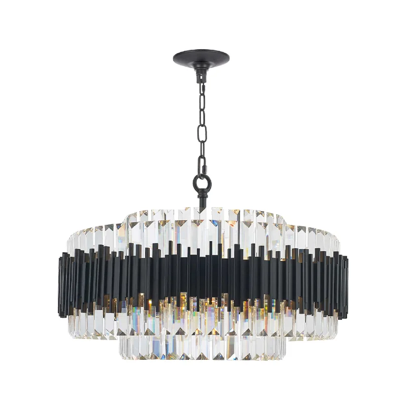 Chandeliers with Metal Frames in Silver FinishChandeliers with Metal Frames in Silver FinishAllegra Collection - 72cm Chandelier - Matte Black
