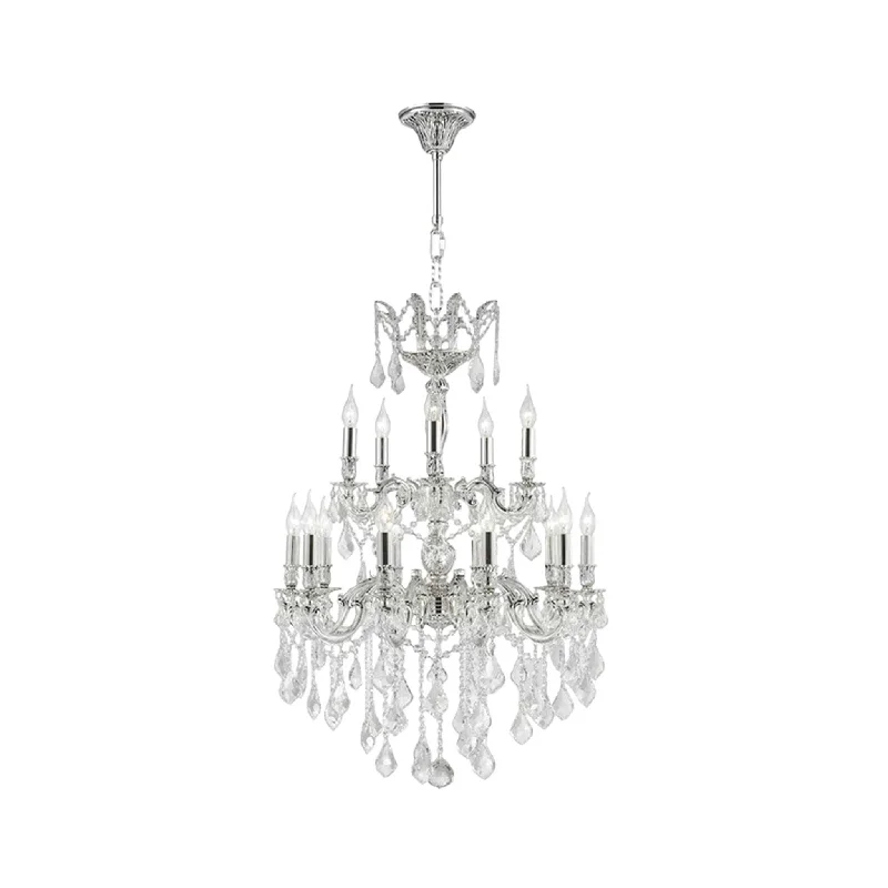 Mid - Century Modern Chandeliers for Vintage AppealMid - Century Modern Chandeliers for Vintage AppealAmericana 15 Light Crystal Chandelier - Silver Plated