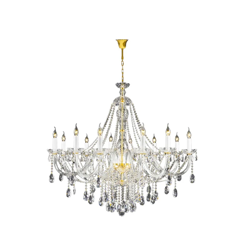 Chandeliers for High Ceilings to Fill Vertical SpaceChandeliers for High Ceilings to Fill Vertical SpaceBohemian Brilliance LARGE 12 Arm Single Tier Chandelier - GOLD