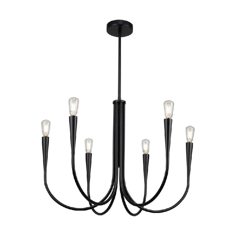Industrial Iron Chandeliers for Loft - Inspired SpacesIndustrial Iron Chandeliers for Loft - Inspired SpacesBronte Collection 6-Light Chandelier Black - Fashion Home Lighting Sale