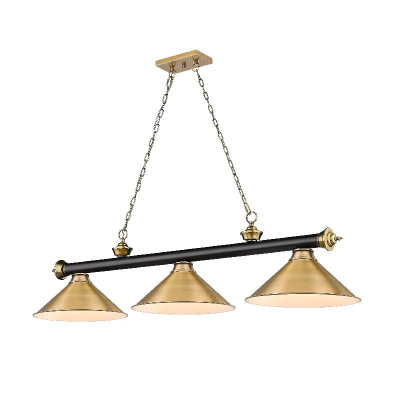 French Country Chandeliers with a Romantic AuraFrench Country Chandeliers with a Romantic AuraCordon 3 Light Billiard - Matte Black + Rubbed Brass French Country Chandeliers with a Romantic AuraFrench Country Chandeliers with a Romantic AuraCordon 3 Light Billiard - Matte Black + Rubbed Brass