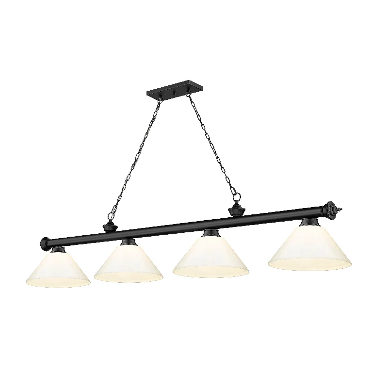 Chandeliers with Colored Glass for a Splash of ColorChandeliers with Colored Glass for a Splash of ColorCordon 4 Light Billiard - Matte Black Chandeliers with Colored Glass for a Splash of ColorChandeliers with Colored Glass for a Splash of ColorCordon 4 Light Billiard - Matte Black