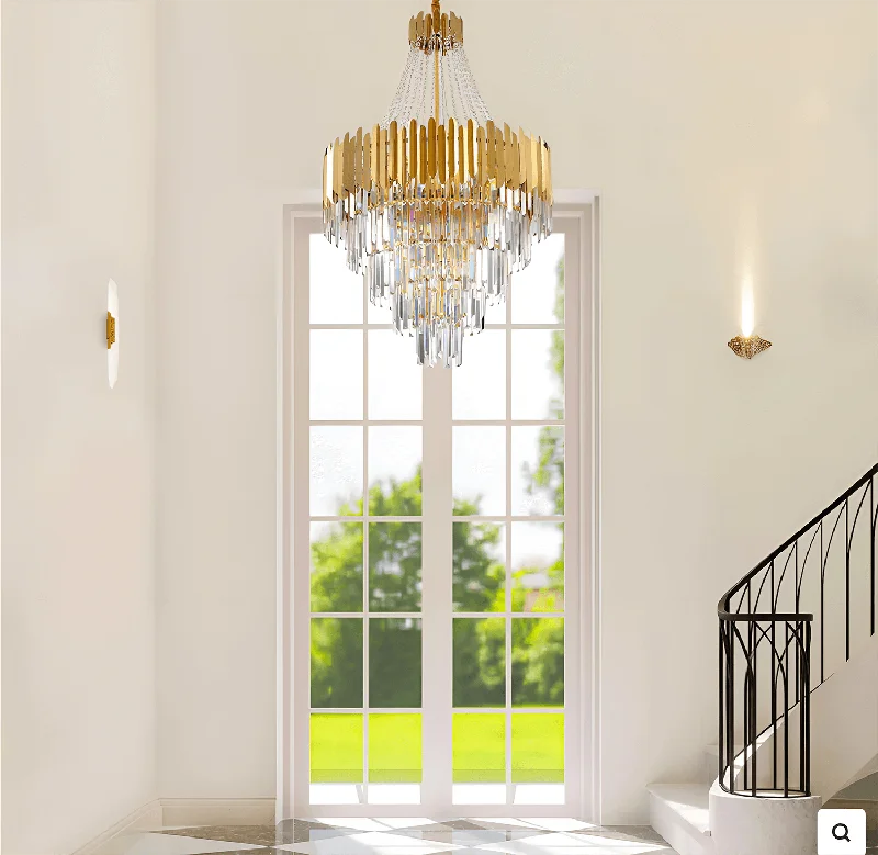 Minimalist Chandeliers for Sleek and Simple InteriorsMinimalist Chandeliers for Sleek and Simple InteriorsGolden Modern Luxury Crystal Chandelier For Foyer and Entryway