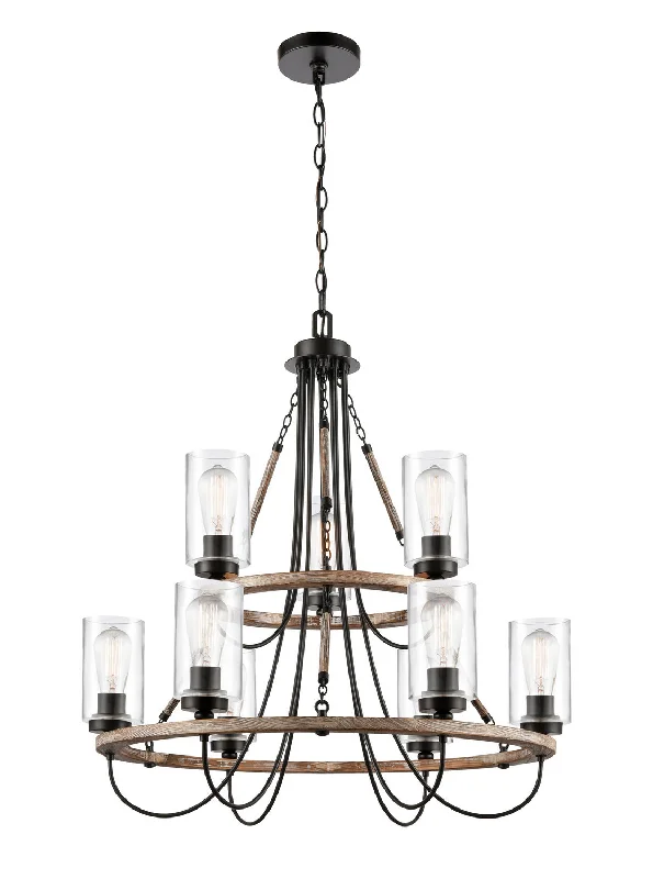 Chandeliers with Venetian Glass for a Luxurious LookChandeliers with Venetian Glass for a Luxurious LookInnovations 442-9CR-BK-CL-LED Chandelier Light - Matte Black