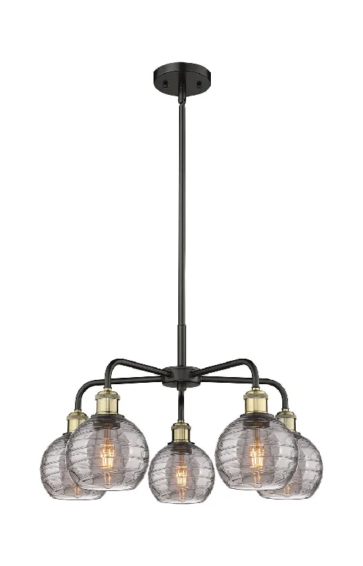 Chandeliers with Clear Crystal for a Sparkling EffectChandeliers with Clear Crystal for a Sparkling EffectInnovations Downtown Urban 516-5CR-BAB-G1213-6SM Chandelier Light - Black Antique Brass