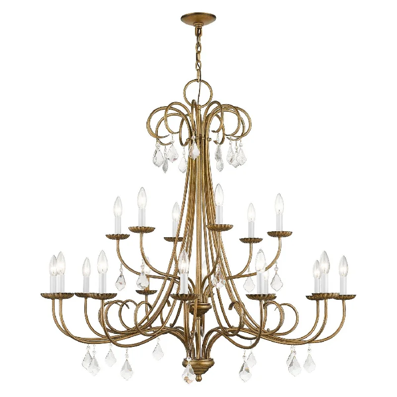 Chandeliers for High Ceilings to Fill Vertical SpaceChandeliers for High Ceilings to Fill Vertical SpaceLivex Daphne 40870-48 Chandelier Light - Antique Gold Leaf