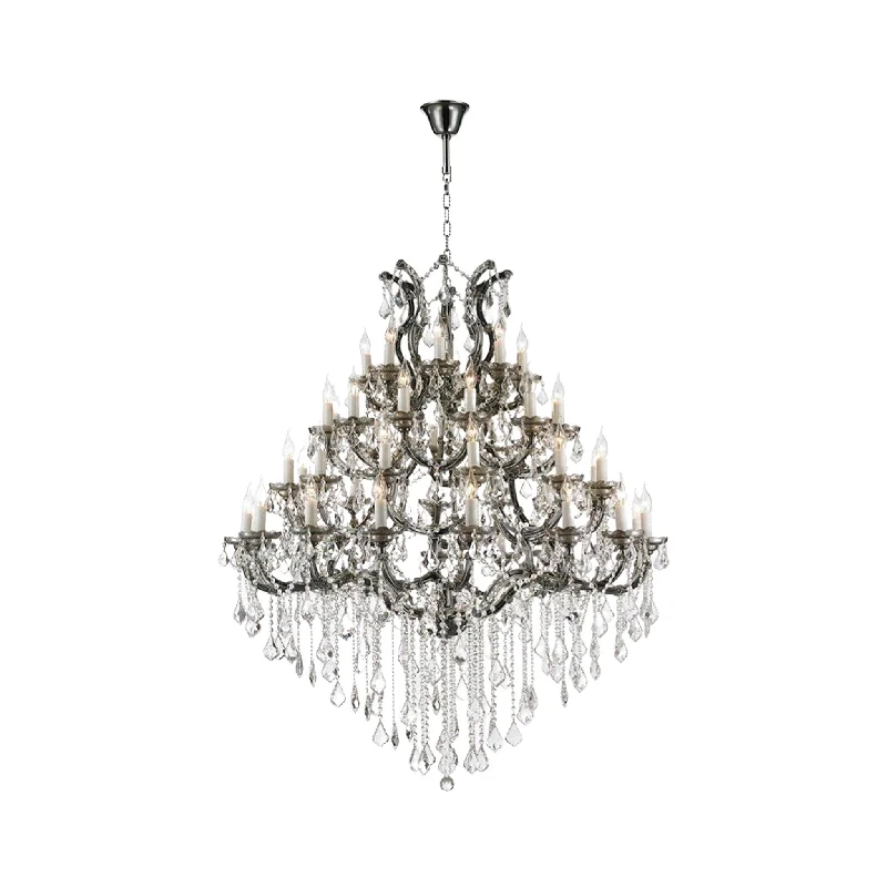 Chandeliers with Metal Frames in Bronze FinishChandeliers with Metal Frames in Bronze FinishMaria Theresa Crystal Chandelier Grande 48 Light - SMOKE
