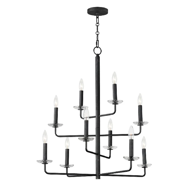 Chandeliers with Metal Frames in Silver FinishChandeliers with Metal Frames in Silver FinishMaxim Madeira 12329TCAR Chandelier Light - Anthracite