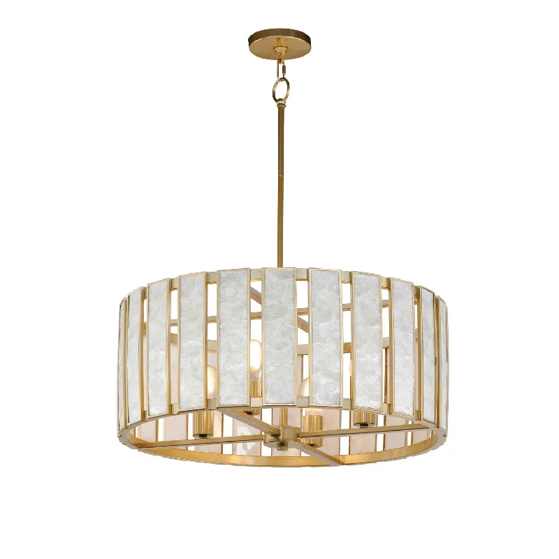 Victorian - Inspired Chandeliers with Ornate DetailsVictorian - Inspired Chandeliers with Ornate DetailsMaxim Miramar 12804CZNAB Chandelier Light - Capiz / Natural Aged Brass