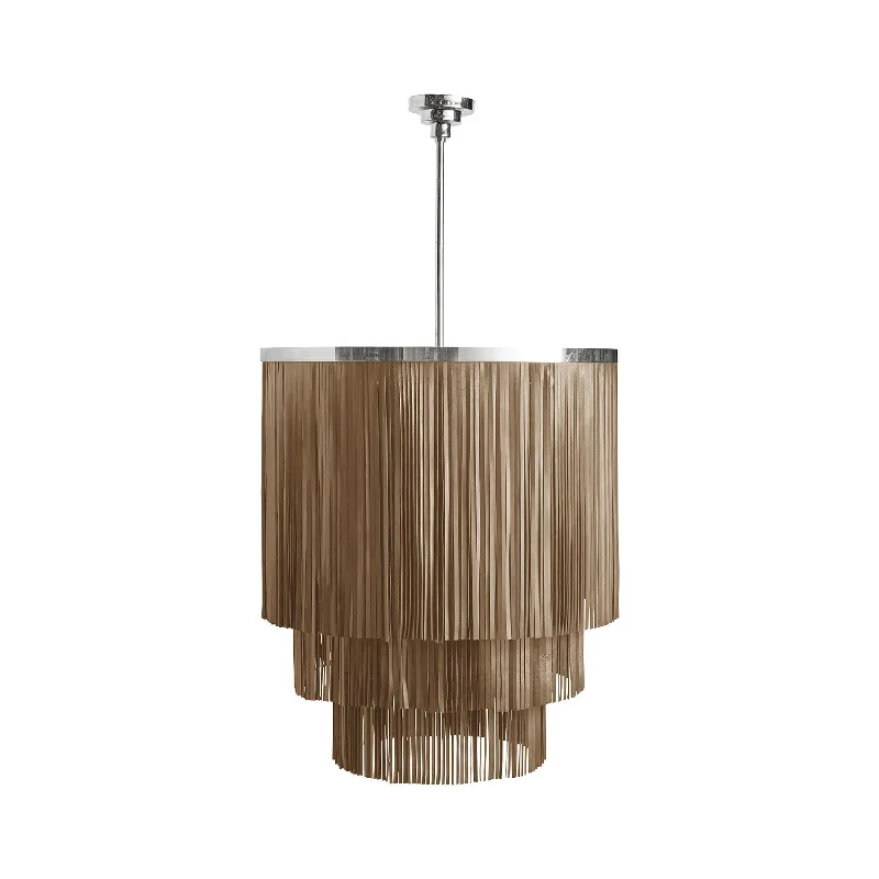 Ceiling - Mounted Chandeliers for Standard CeilingsCeiling - Mounted Chandeliers for Standard CeilingsSmall NeKeia Leather Chandelier in Nickel Finish and Metallic Leather Ceiling - Mounted Chandeliers for Standard CeilingsCeiling - Mounted Chandeliers for Standard CeilingsSmall NeKeia Leather Chandelier in Nickel Finish and Metallic Leather