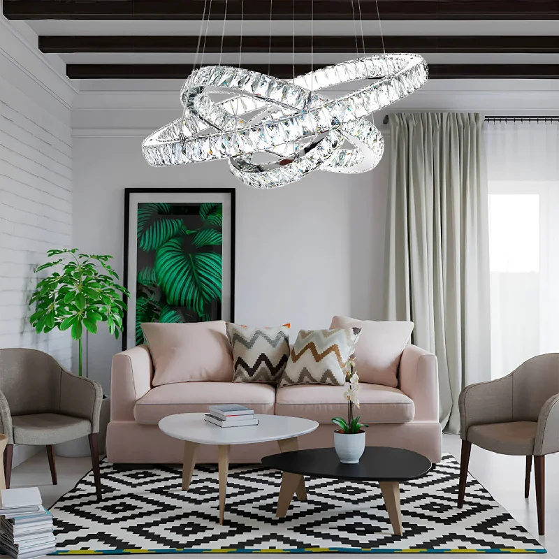 Chandeliers with Metal Frames in Silver FinishChandeliers with Metal Frames in Silver FinishNeptune Three Rings Chandelier Chandeliers with Metal Frames in Silver FinishChandeliers with Metal Frames in Silver FinishNeptune Three Rings Chandelier
