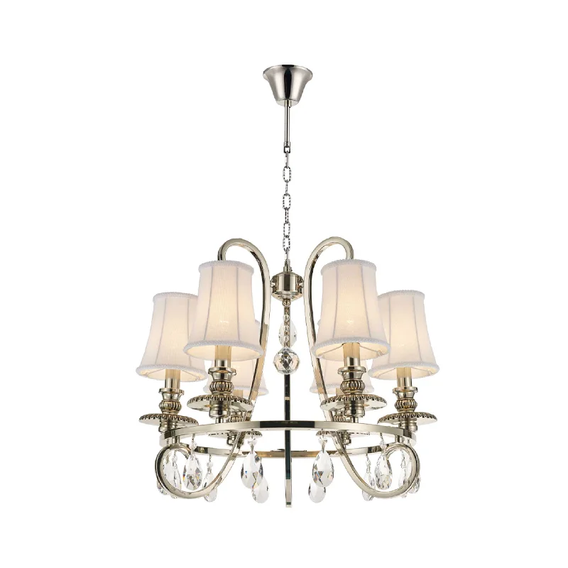Chandeliers with Metal Frames in Gold FinishChandeliers with Metal Frames in Gold FinishNewYork - Hampton 6 Arm Chandelier - Nickel Plated Chandeliers with Metal Frames in Gold FinishChandeliers with Metal Frames in Gold FinishNewYork - Hampton 6 Arm Chandelier - Nickel Plated