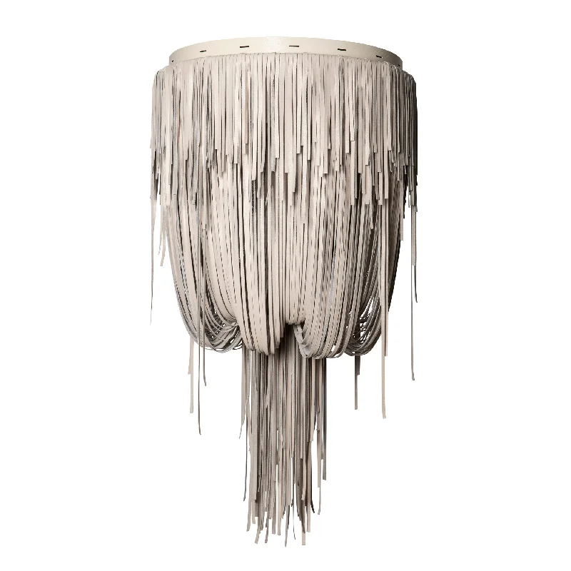 Incandescent Chandeliers for a Warm and Traditional GlowIncandescent Chandeliers for a Warm and Traditional GlowSmall Round Urchin Flush Mount Leather Chandelier in Cream-Stone Leather Incandescent Chandeliers for a Warm and Traditional GlowIncandescent Chandeliers for a Warm and Traditional GlowSmall Round Urchin Flush Mount Leather Chandelier in Cream-Stone Leather