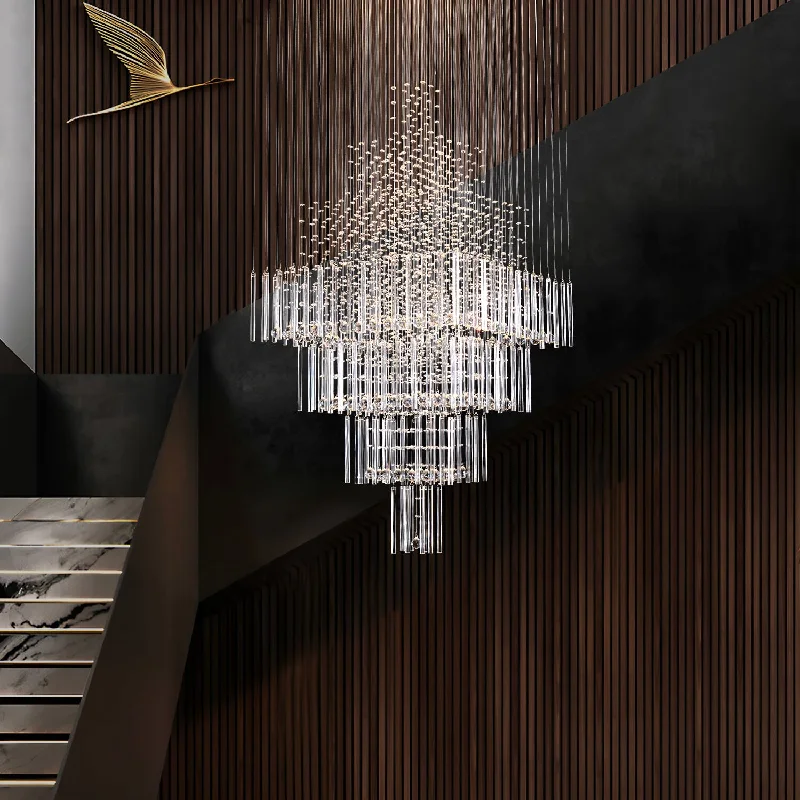 Traditional Brass Chandeliers for Classic InteriorsTraditional Brass Chandeliers for Classic InteriorsSquare Floating Castle Raindrop Crystal Chandelier