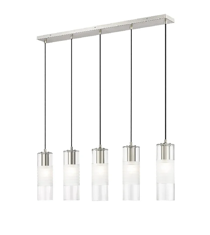 Chandeliers with Metal Frames in Silver FinishChandeliers with Metal Frames in Silver FinishAlton Five Light Linear Chandelier