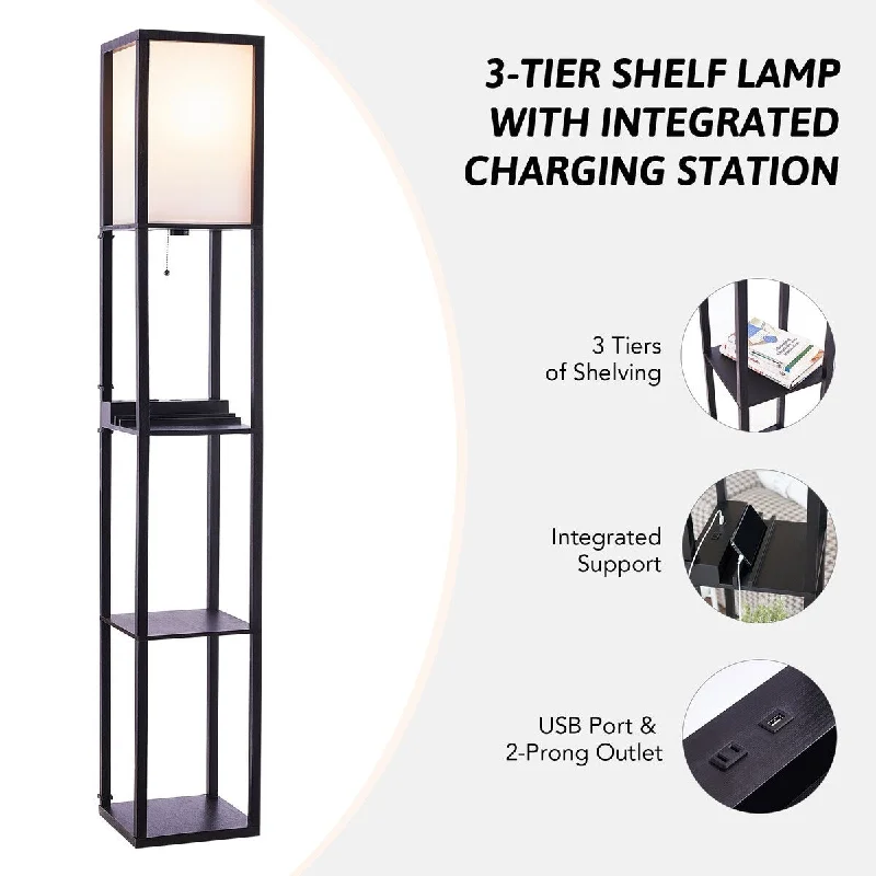 Way Switch Floor Lamp for Multiple Light Intensity Levels Way Switch Floor Lamp for Multiple Light Intensity Levels63 Inch Standing Lamp for Living Room Bedroom & More Floor Lamp w Shelves, Black Way Switch Floor Lamp for Multiple Light Intensity Levels Way Switch Floor Lamp for Multiple Light Intensity Levels63 Inch Standing Lamp for Living Room Bedroom & More Floor Lamp w Shelves, Black