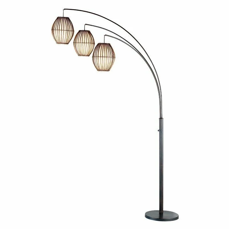 Glass Floor Lamp with Frosted Shades for Soft Diffused LightGlass Floor Lamp with Frosted Shades for Soft Diffused Light82" Antique Bronze Arc Floor Lamp