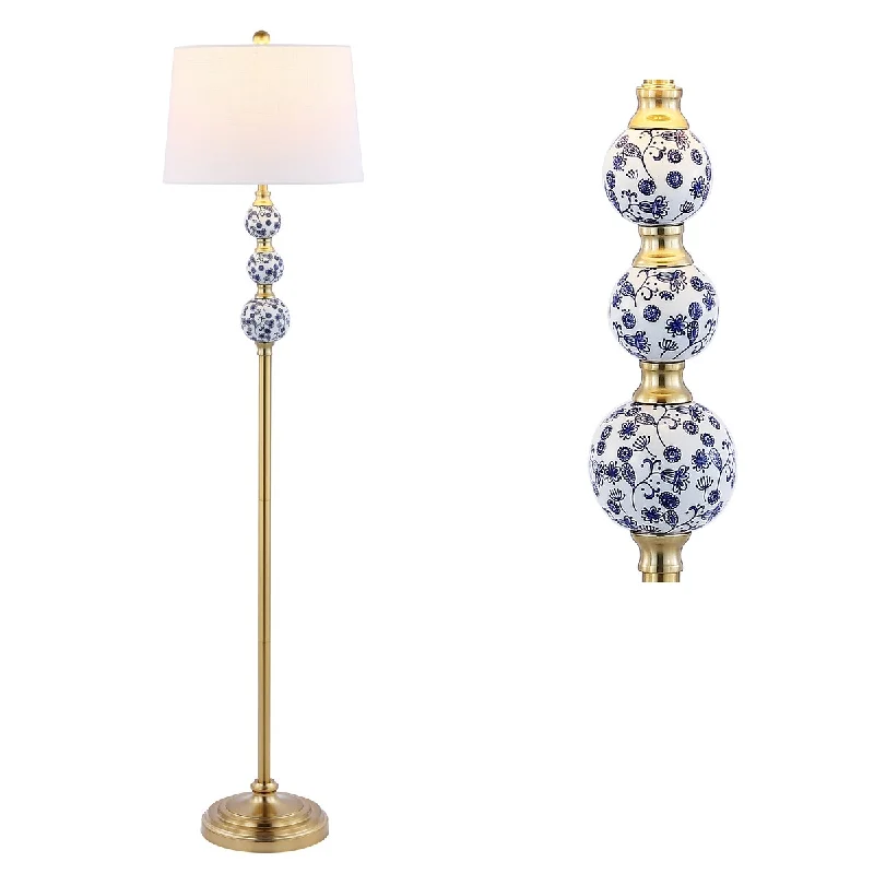 Dimmable Floor Lamp for Adjustable Lighting AmbianceDimmable Floor Lamp for Adjustable Lighting AmbianceAveiro 62.5" Classic Iron LED Floor Lamp, Transitional Gold with Blue and White by JONATHAN Y Dimmable Floor Lamp for Adjustable Lighting AmbianceDimmable Floor Lamp for Adjustable Lighting AmbianceAveiro 62.5" Classic Iron LED Floor Lamp, Transitional Gold with Blue and White by JONATHAN Y