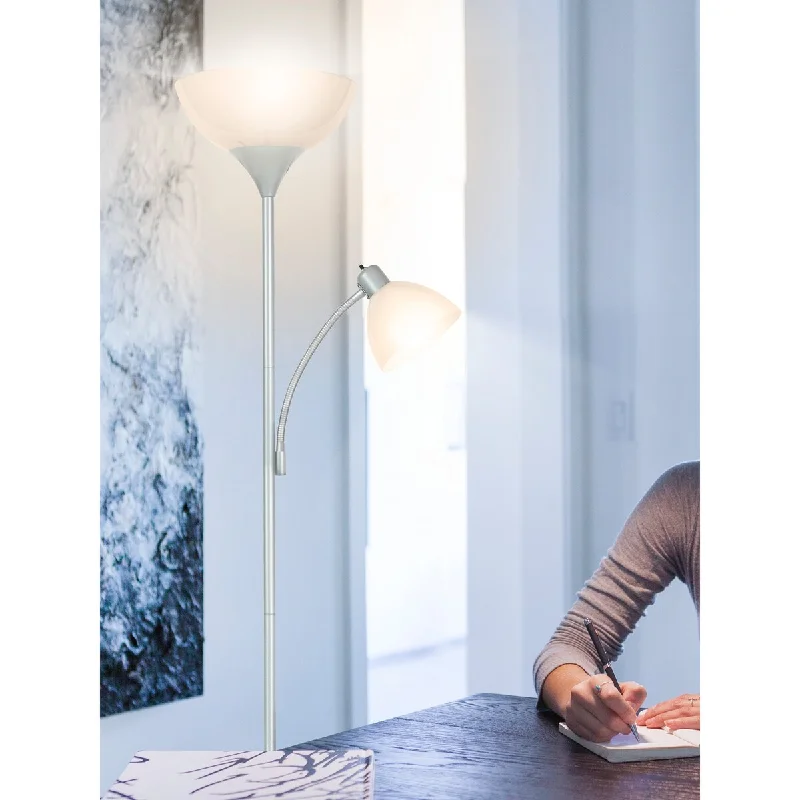 Glass Floor Lamp with Frosted Shades for Soft Diffused LightGlass Floor Lamp with Frosted Shades for Soft Diffused LightBrightech Sky Dome Plus 72 in. Platinum Silver Industrial 2-Light 3-Way Dimming LED Floor Lamp with 2 White Plastic Bowl Shades Glass Floor Lamp with Frosted Shades for Soft Diffused LightGlass Floor Lamp with Frosted Shades for Soft Diffused LightBrightech Sky Dome Plus 72 in. Platinum Silver Industrial 2-Light 3-Way Dimming LED Floor Lamp with 2 White Plastic Bowl Shades