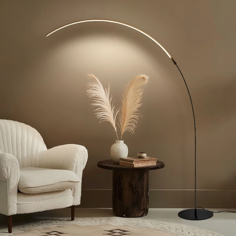 Glass Floor Lamp with Frosted Shades for Soft Diffused LightGlass Floor Lamp with Frosted Shades for Soft Diffused LightBrightech Sparq Arc 67 in. Classic Black Industrial LED Super Bright Floor Lamp with Built-In 3-Way Dimmer Function